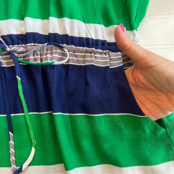 Banana Republic‎ Blue & Green Striped Sundress Size L - Picture 7 of 10
